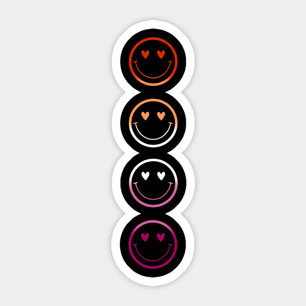 Lesbian Pride Flag Smileys Sticker by amyisom17@gmail.com